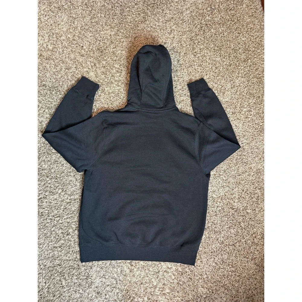 Nike Club Fleece Pullover Hoodie Black Orange Blue Terry FN3104-010 Men sz Med